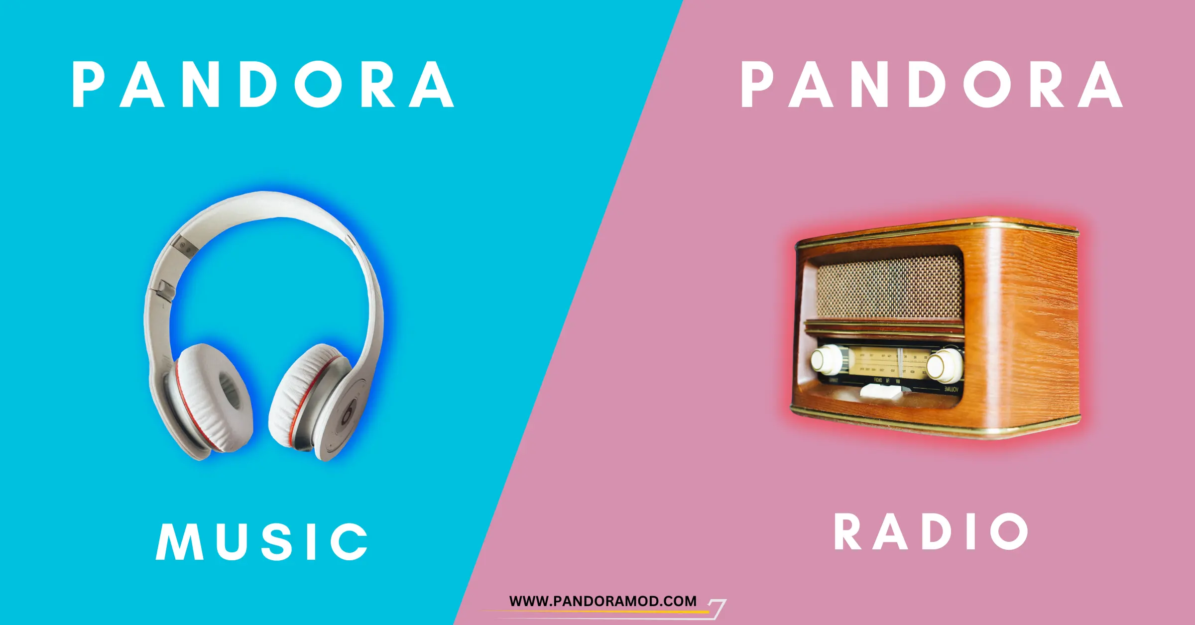 Differentiate between pandora music and pandora radio